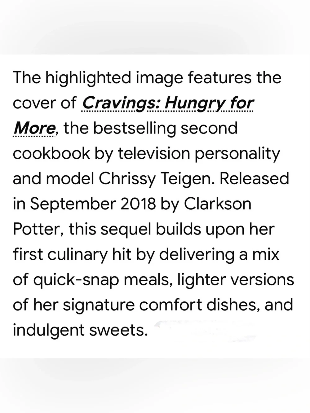 CRAVINGS HUNGRY FOR MORE➕Chrissy Teigen Cookbook